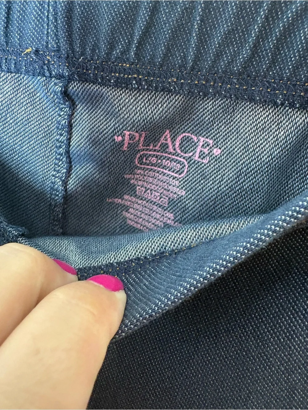 Children’s Place girls capri length Elastic-Waist denim color Leggings L 10/12